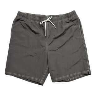 LANDS’ END Swim Trunks Mens Size XL 40-42 Drawstring Gray Shorts